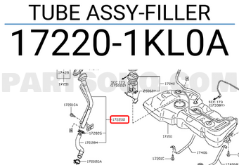 Nissan 172201KL0A TUBE ASSY-FILLER
