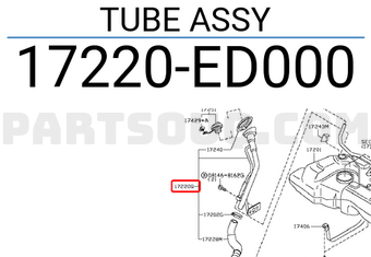 Nissan 17220ED000 TUBE ASSY