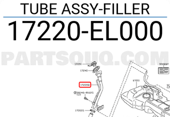 Nissan 17220EL000 TUBE ASSY-FILLER