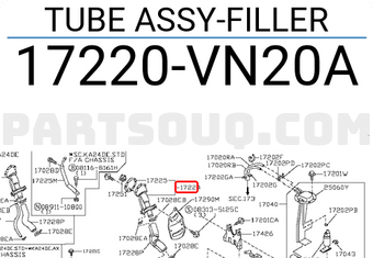 Nissan 17220VN20A TUBE ASSY-FILLER