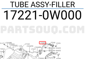 Nissan 172210W000 TUBE ASSY-FILLER