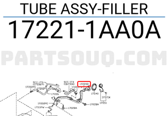 Nissan 172211AA0A TUBE ASSY-FILLER