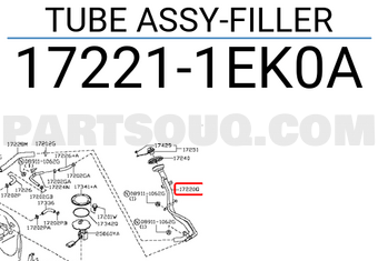 Nissan 172211EK0A TUBE ASSY-FILLER