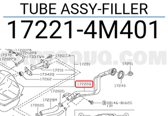 Nissan 172214M401 TUBE ASSY-FILLER