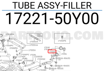 Nissan 1722150Y00 TUBE ASSY-FILLER