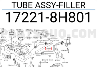 Nissan 172218H801 TUBE ASSY-FILLER