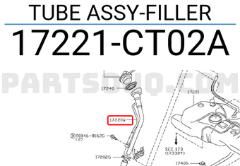 Nissan 17221CT02A TUBE ASSY-FILLER