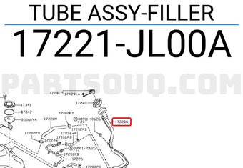 Nissan 17221JL00A TUBE ASSY-FILLER
