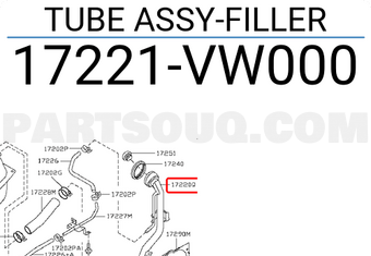 Nissan 17221VW000 TUBE ASSY-FILLER