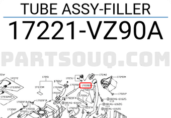 Nissan 17221VZ90A TUBE ASSY-FILLER