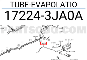 Nissan 172243JA0A TUBE-EVAPOLATIO