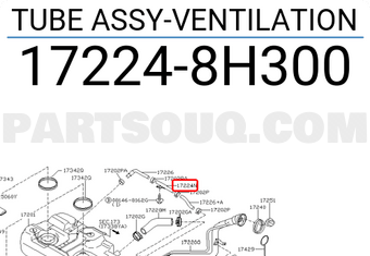 Nissan 172248H300 TUBE ASSY-VENTILATION
