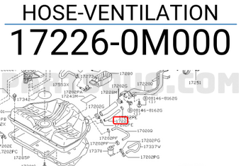 Nissan 172260M000 HOSE-VENTILATION