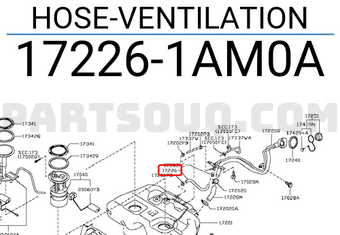 Nissan 172261AM0A HOSE-VENTILATION