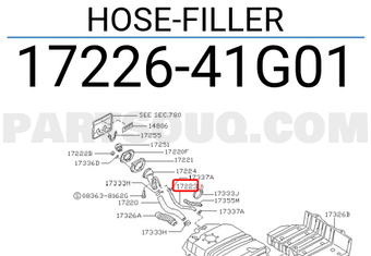 Nissan 1722641G01 HOSE-FILLER