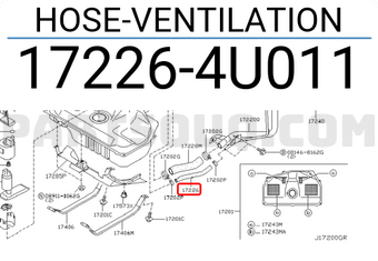 Nissan 172264U011 HOSE-VENTILATION