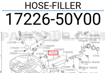 Nissan 1722650Y00 HOSE-FILLER