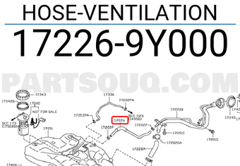 Nissan 172269Y000 HOSE-VENTILATION