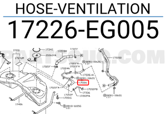 Nissan 17226EG005 HOSE-VENTILATION