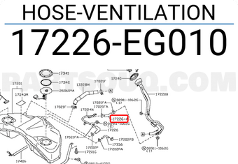 Nissan 17226EG010 HOSE-VENTILATION