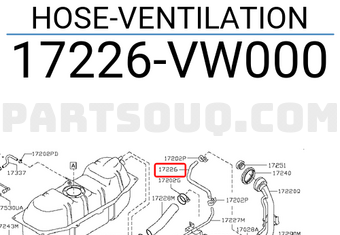 Nissan 17226VW000 HOSE-VENTILATION