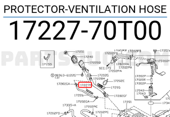 Nissan 1722770T00 PROTECTOR-VENTILATION HOSE