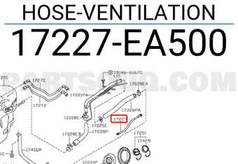 Nissan 17227EA500 HOSE-VENTILATION