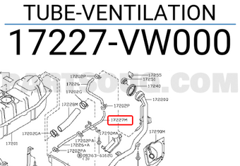 Nissan 17227VW000 TUBE-VENTILATION
