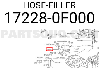Nissan 172280F000 HOSE-FILLER