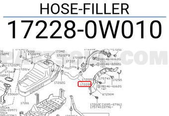 Nissan 172280W010 HOSE-FILLER