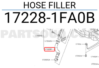 Nissan 172281FA0B HOSE FILLER