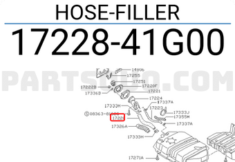 Nissan 1722841G00 HOSE-FILLER