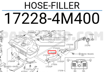 Nissan 172284M400 HOSE-FILLER