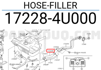 Nissan 172284U000 HOSE-FILLER