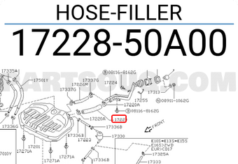 Nissan 1722850A00 HOSE-FILLER