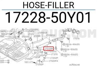 Nissan 1722850Y01 HOSE-FILLER