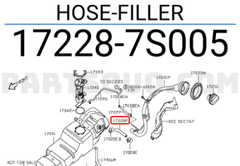 Nissan 172287S005 HOSE-FILLER