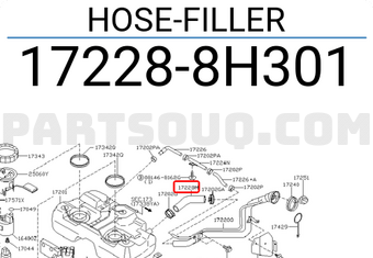 Nissan 172288H301 HOSE-FILLER
