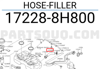 Nissan 172288H800 HOSE-FILLER