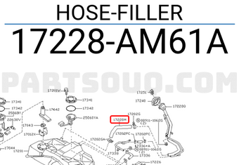 Nissan 17228AM61A HOSE-FILLER