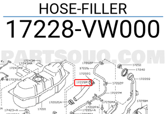 Nissan 17228VW000 HOSE-FILLER