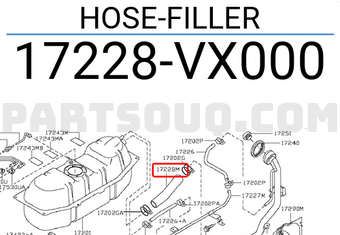 Nissan 17228VX000 HOSE-FILLER