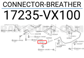 Nissan 17235VX100 CONNECTOR-BREATHER