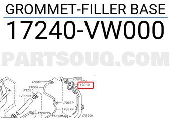 Nissan 17240VW000 GROMMET-FILLER BASE