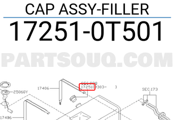 Nissan 172510T501 CAP ASSY-FILLER