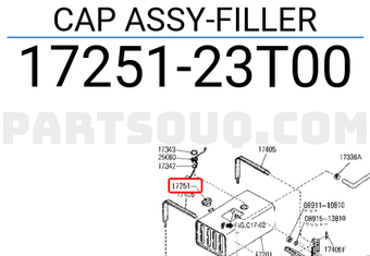 Nissan 1725123T00 CAP ASSY-FILLER