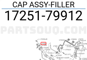 Nissan 1725179912 CAP ASSY-FILLER