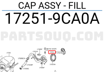 Nissan 172519CA0A CAP ASSY - FILL