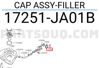 Nissan 17251JA01B CAP ASSY-FILLER