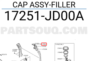 Nissan 17251JD00A CAP ASSY-FILLER